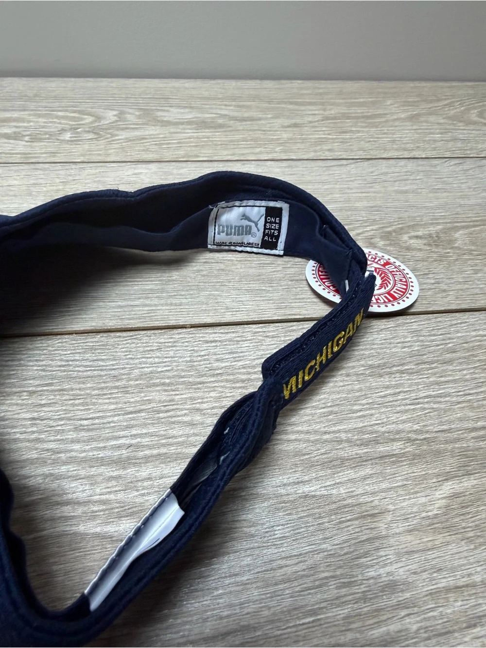 University of Michigan Wolverines Navy Puma Visor Adjustable Hook & Loop Back